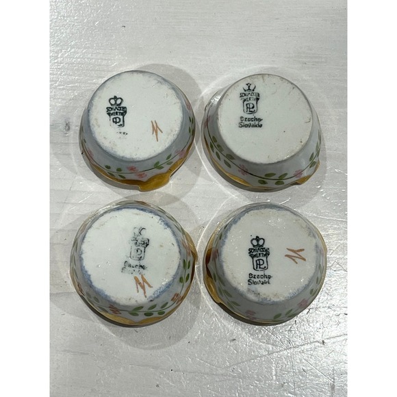 Vintage round porcelain Salt‎ Cellar bundle of 4 Open Salt cellars - Picture 3 of 7